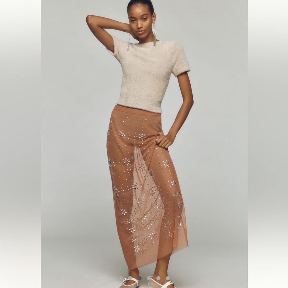 By Anthropologie Crystal Sheer Maxi Skirt - Picture 8 of 13